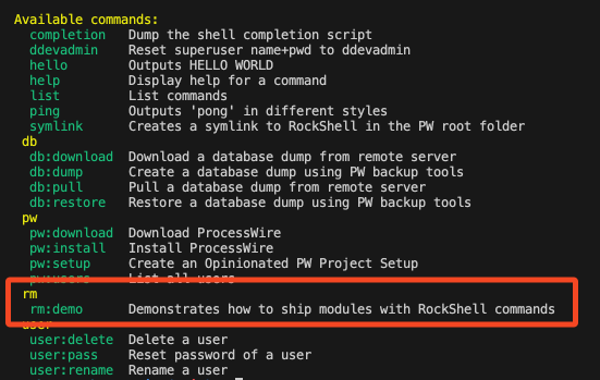 RockShell - Custom Commands